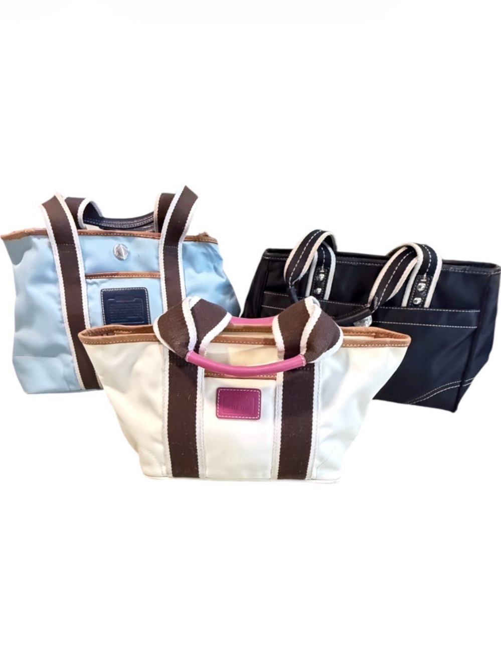 Lot of 3 vintage Coach nylon Hampton Weekend project/rehab tote bags Women’s